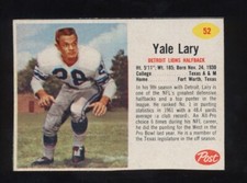 1962 Post Cereal Football   Yale Lary  # 52   Set Break