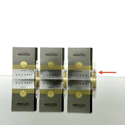 3pc) Azzaro WANTED for Men 0.04oz-1.2ml Eau De Parfum Spray Sample Vials (D06