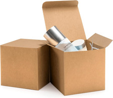 4X4X4 Brown Gift Boxes 50PCS Kraft Paper Boxes with Lids for Gifts, Crafting, Cu