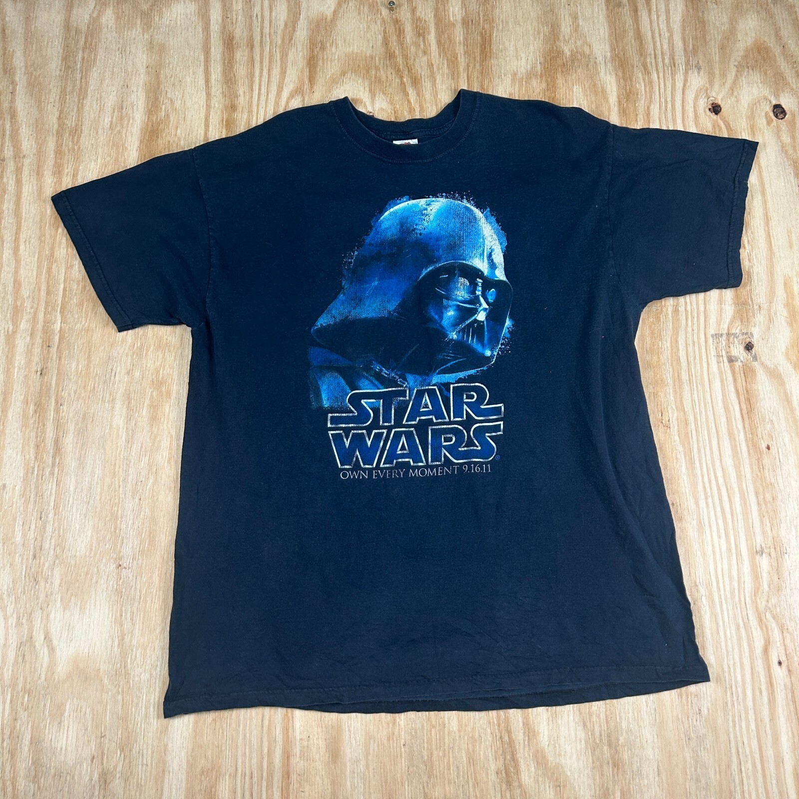 Vintage Fruit of the Loom Star Wars Own Every Moment T-Shirt Size XL Black Y2K