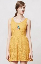 Moulinette Soeurs Anthropologie Bergamot Lace Mini Dress Size S Flirty Feminine