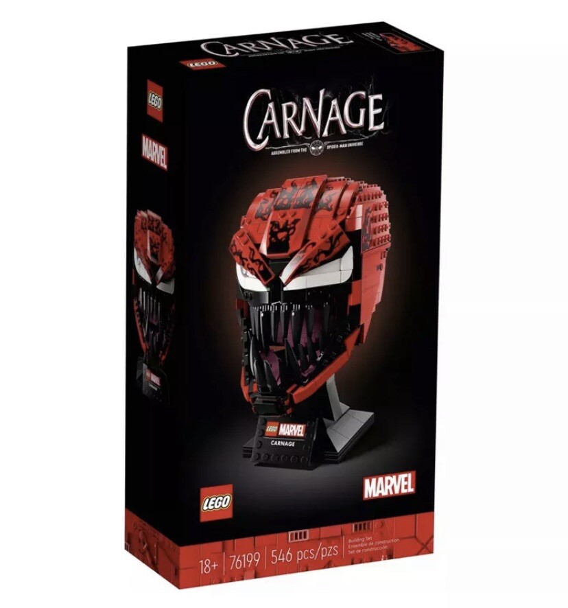 LEGO 76199 Marvel Super Heroes Spider-Man Carnage Helmet, NEW