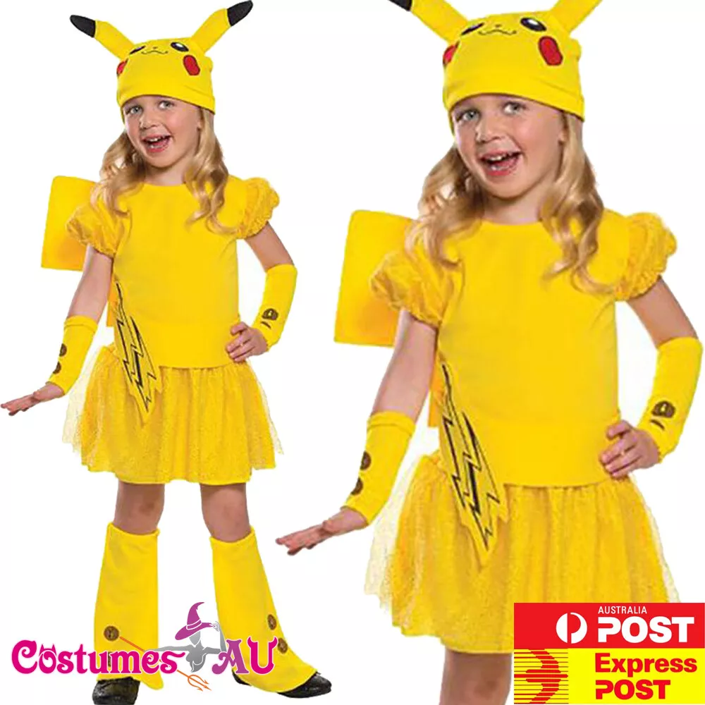 Z-C1-1 Pokemon Pikachu Womens Halloween Dress Fancy Cosplay Cartoon Costume