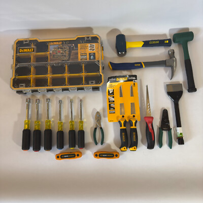 Mixed Tools Set - Hex + Nut Driver + Wire Stripper + Plier + Hammers + Level..