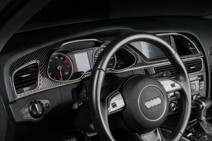 Left And Right Air Outlet Vent Trim For Audi A4 A5 2009-2016 Real Carbon Fiber - Image 3 of 4