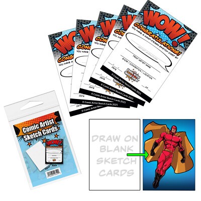  Premium Artist Sketch Blank Trading Cards 2.5''x 3.5'' - 32pt Thick - 5 Cards 