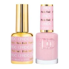 DND DC Soak Off Gel Polish + Matching Nail Lacquer - #139 Pink Salt