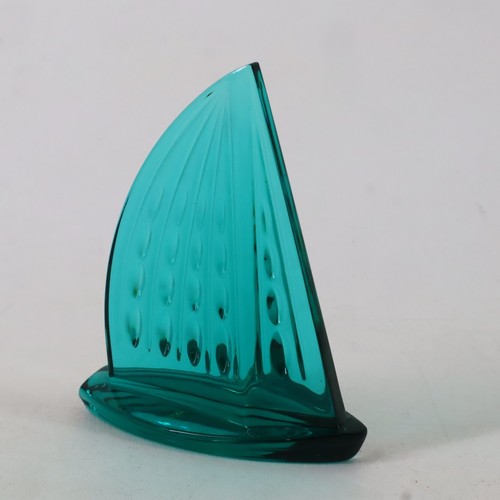 Waterford Crystal Sailboat Teal Nautical Racing Dinghy Figurine 717 696 5800 - Picture 5 of 16