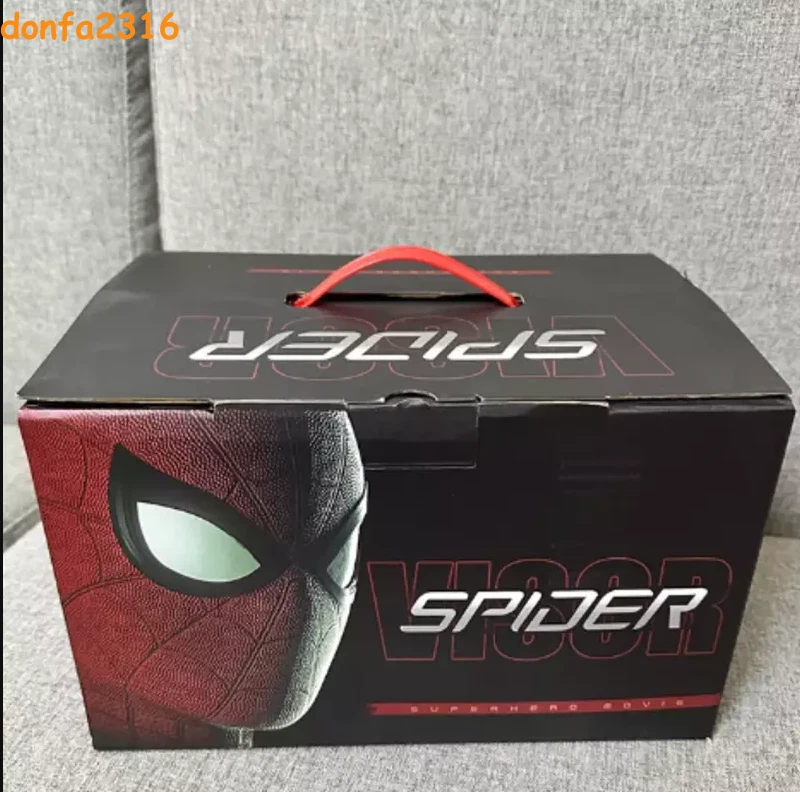 Spider-Man Mask Moving Eyes Cosplay Halloween Prop Remote Control Ring Gifts NEW - Image 2 of 4