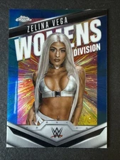 Zelina Vega 2025 Topps Chrome WWE Women's Division Blue Refractor /150 #WD-ZEL