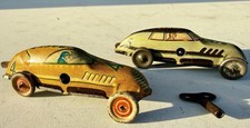 Vintage Marx Windup Tin Litho Streamline Speedway Racers Race Cars