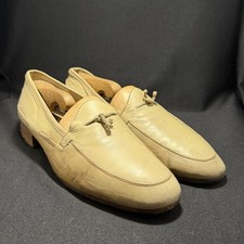 Vintage Giani Versace Men’s Beige Loafers Tassle Made In Italy Size 8.5