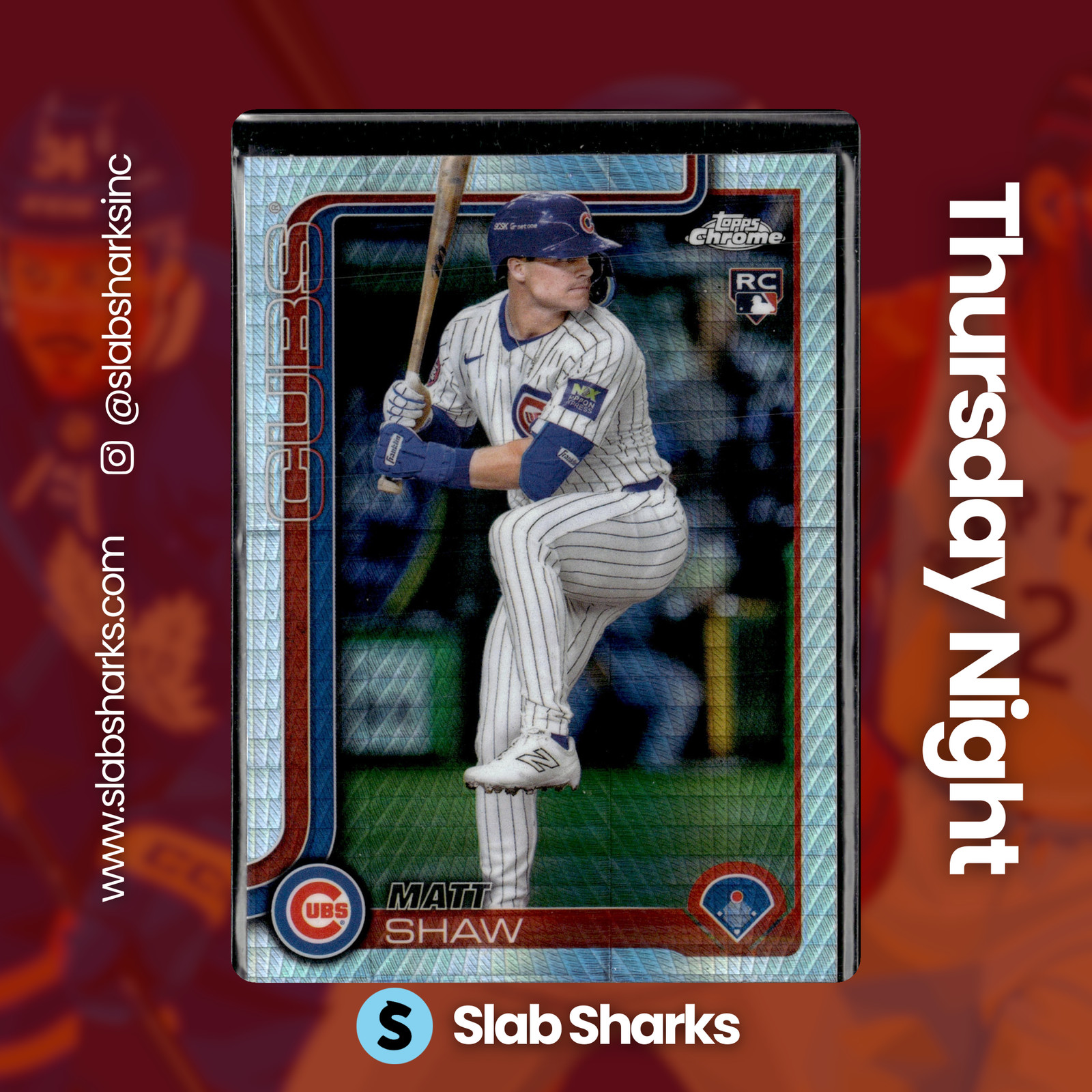 2025 TOPPS CHROME #219 MATT SHAW PRISM REFRACTOR RC ROOKIE