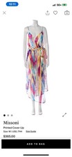 Missoni zig zag chevron kaftan beach cover up dress 42 new dress small fringe