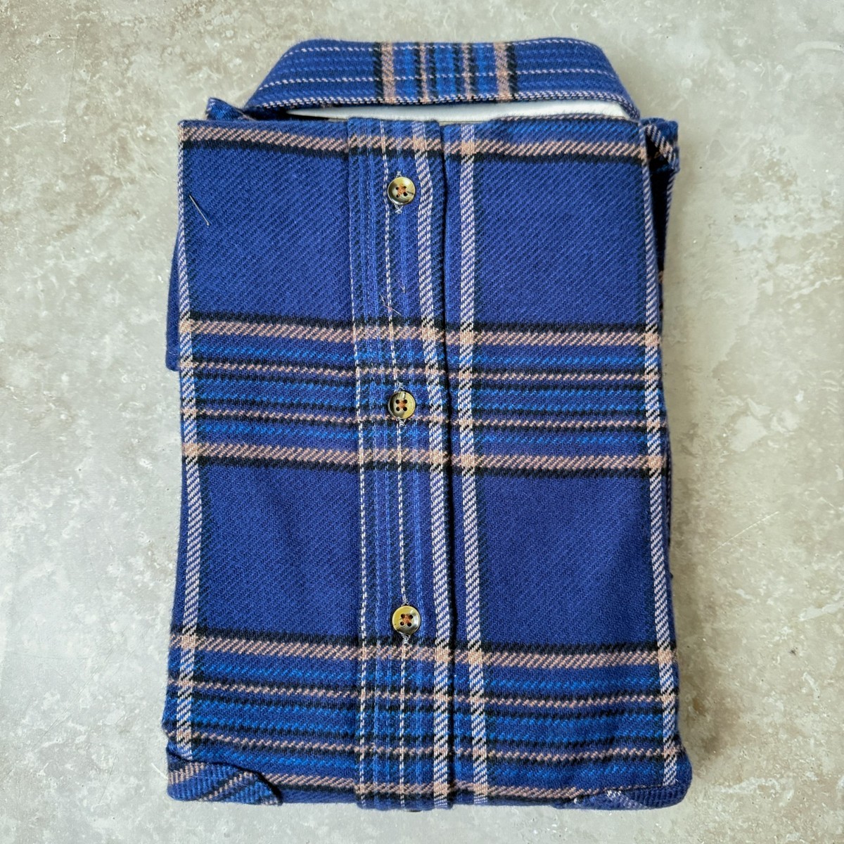Vtg Flannel St Johns Bay Big Mac Size XL 80s Heavy Cotton Blue