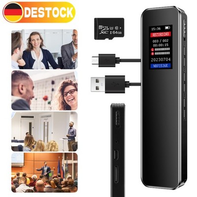 Digital Diktiergerät Tragbar Aufnahmegerät MP3 Audio Sound Voice Recorder 64GB