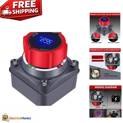 Heavy Duty Battery Power Master Switch with Voltage Display & 250-Amp Capacity