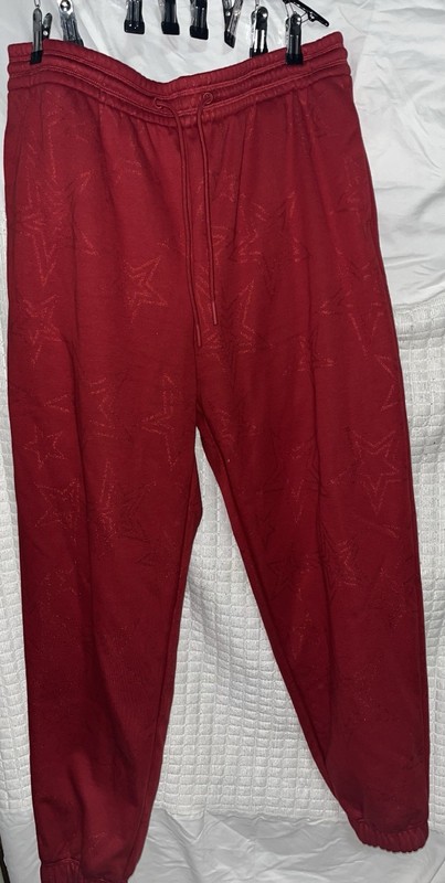 Yitty Red Star Pattern Women's Tapered Sweatpants Elastic Waist Casual