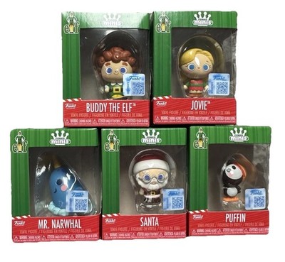 2025 Elf Funko Minis - Full Set of 5 Christmas Narwhal jovie Buddy Puffin Santa