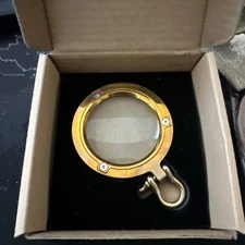 Oceanus Brass Navigator’s Loupe Maritime Magnifying Glass + Leather Case