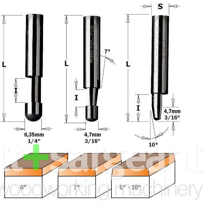CMT 843 Combi Trimmer Bit S-6.35 D-6.35X9.5 Price is Inc VAT@20%