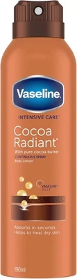 VASELINE Intensive Care Cocoa Radiant Spray Moisturiser with Jelly for Very Dry Skin 190