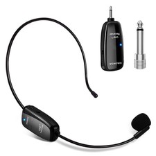 XIAOKOA UHF Wireless Headset Microphone: Cordless Head Mic System, USB-C Char...