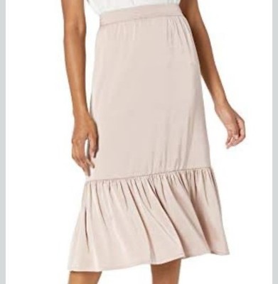 The Drop Women's Jerry Wide Hem Elastic Back Silky Stretch Pull-On Midi Skirt XL