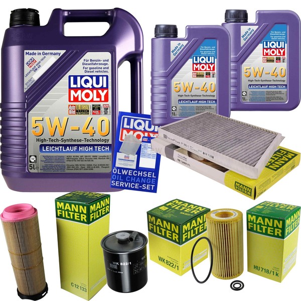 Mann Inspektionspaket 7L Liqui Moly 5W-40 FüR Mercedes C-Klasse W203 S203 CL203-image
