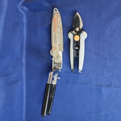 Vintage Craftsman USA Stainless Swivel Grass Shears Trimmer & Fiskars Shears