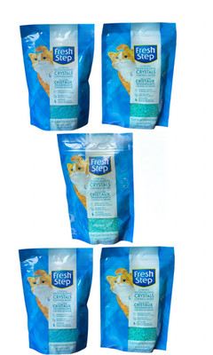 (5) Litter Box Deodorizing Crystals Scent Fresh Step 15oz (75 oz Total) Cat