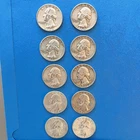 Lot of 10 Silver Washington Quarters 1960-1964