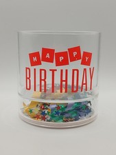 Vintage Plastic Happy Birthday Plastic Party Cup w/ Confetti Inside Made By Howw