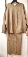 State of Day Women's Indulge & Rest Sweater Loungewear Set Med Taupe Heather XL