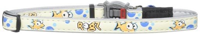 Glow In Dark Reflective Cat Collar Breakaway Clip Removable Bell Gold Fish