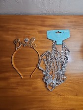 Fun Bride Head Piece With Team Bride Necklaces. - Please Look At Pictures