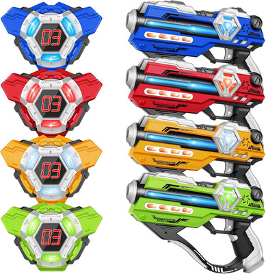 Laser Tag Guns Set of 4 Laser Tag Guns with Digital LED Score Display Vests,Gift