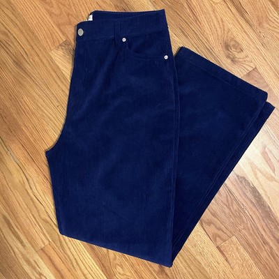 Crown & Ivy Cababa Wide Whale Corduroy.  Navy, Sz 14. NWOT