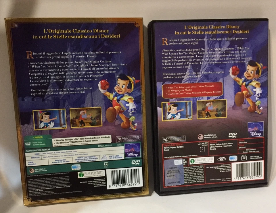 Pinocchio DVD Classici Walt Disney Film Animazione Come Foto - Immagine 2 di 4