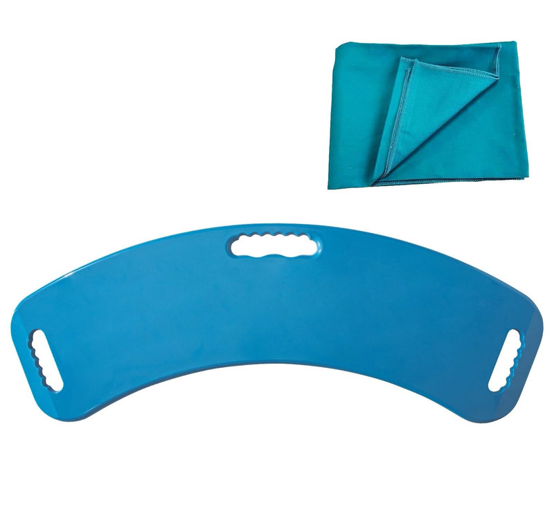 Curved Transfer Board w/ Handles, Portable, Blue 31.5 x 11.6 x 0.47 in