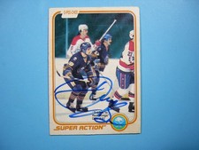 1981/82 O-PEE-CHEE HOCKEY CARD #27 DANNY GARE IA VG ST SHARP AUTO AUTOGRAPH OPC