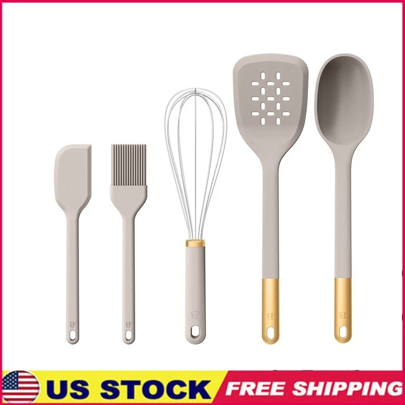 5-Piece Kitchen Utensil Set Heat Resistant BPA Free Dishwasher Safe Tools New