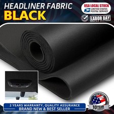 60"W Black Headliner Fabric Flat Knit Material for Car/Truck/SUV Roof Upholstery