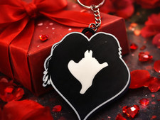 Heart love4 3D Printed Keychain Key Ring Charm Bag Backpack Gift