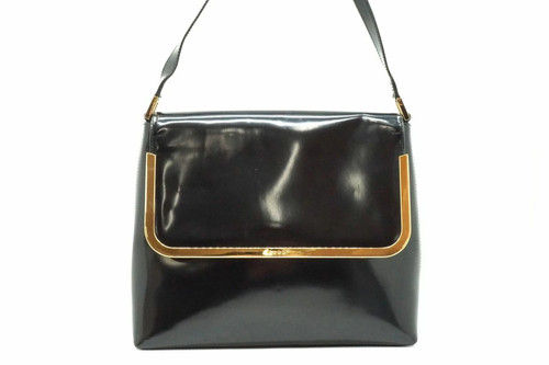 Gucci Tom Ford Era Shoulder Bag 001 2113 1792 Patent Leather Black