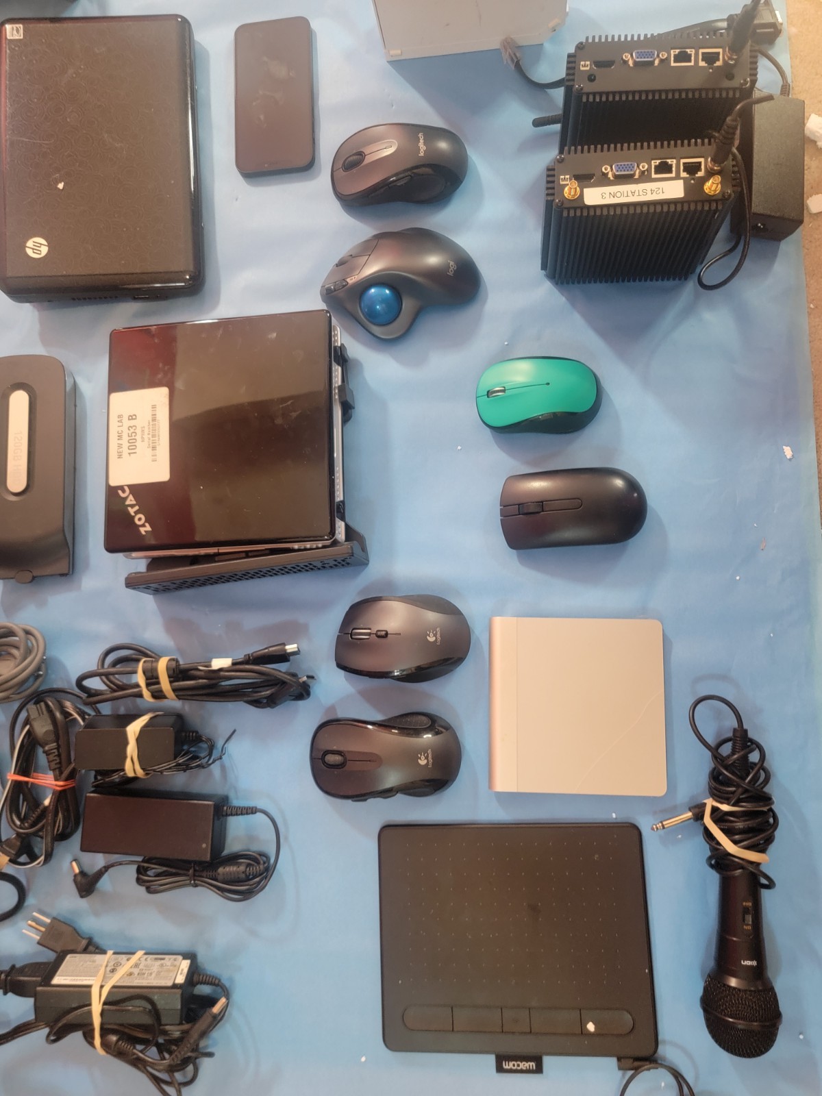 Large Electronics Lot iPhone 11 Wacom Intuos Netgear PCs Wii  Untested