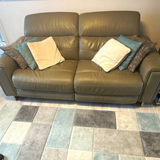 The Designer Rooms Alessandria Grey Leather 3 Seater Power Recliner Set of 2