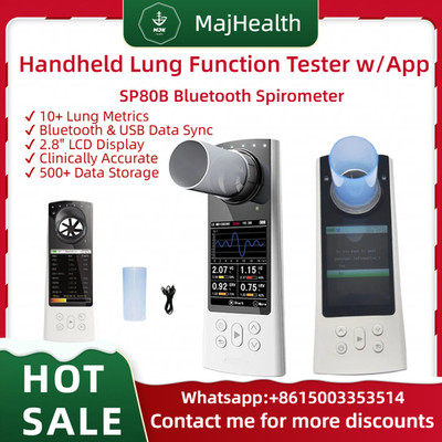 SP80B Digital Bluetooth Spirometer - Handheld Lung Function Testing Device w/App