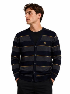 Fred Perry Striped Vintage 90 s Cardigan Sweater