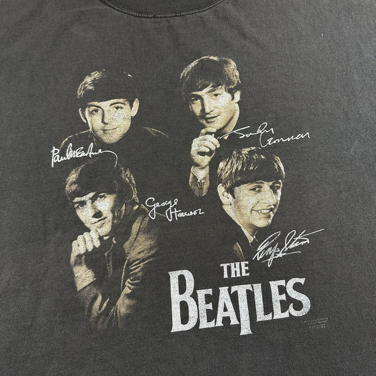 Vintage The Beatles Shirt Mens XL Black Ringo Starr Signatures Y2K 2001 Fader View 4